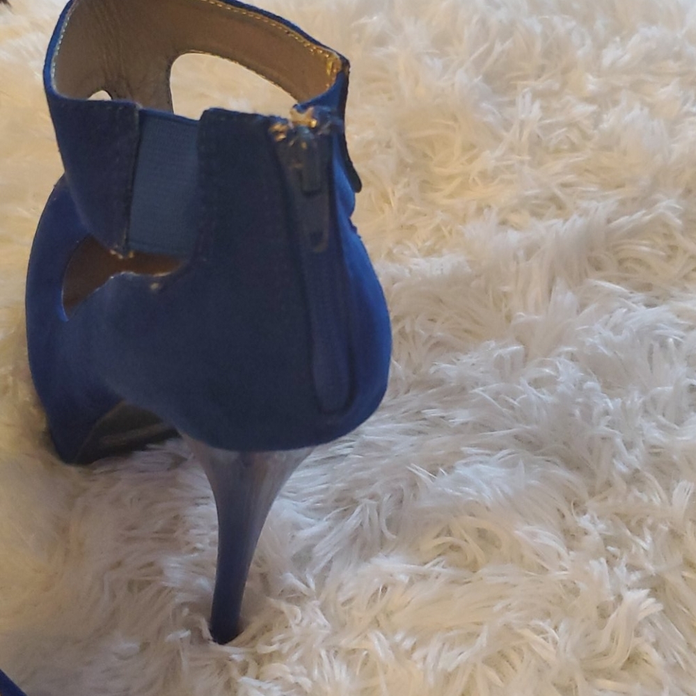 Blue faux suede stilettos - Picture 2 of 4
